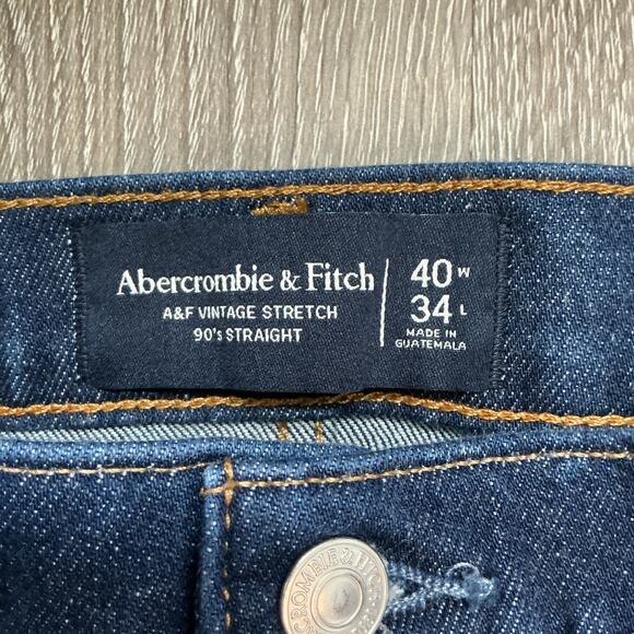 Abercrombie‎ A&F Vintage Stretch 90's Straight Mens Jeans 40x34 - Picture 4 of 9